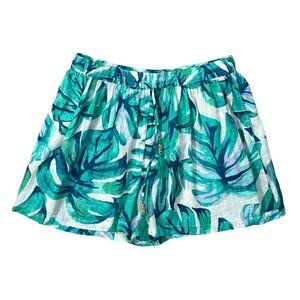 New Blue Island Shorts Elastic Waist Size XL Beach Tropical Green Blue